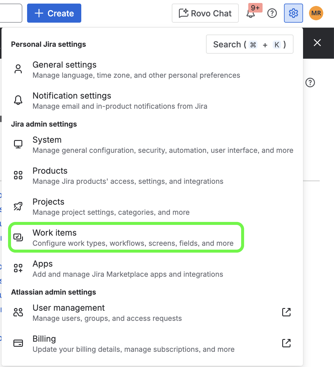 Jira Settings Screenshot